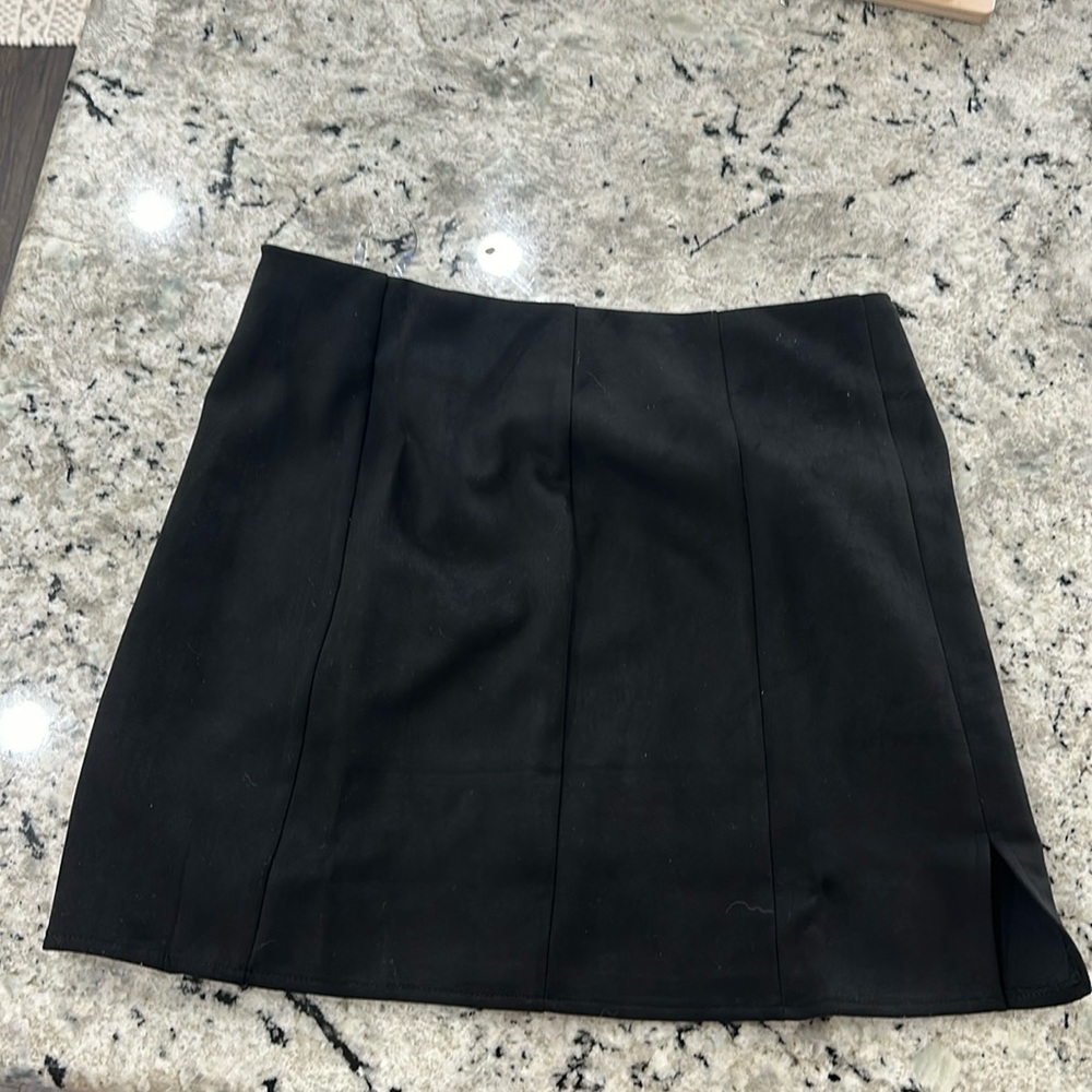 Black suede skirt